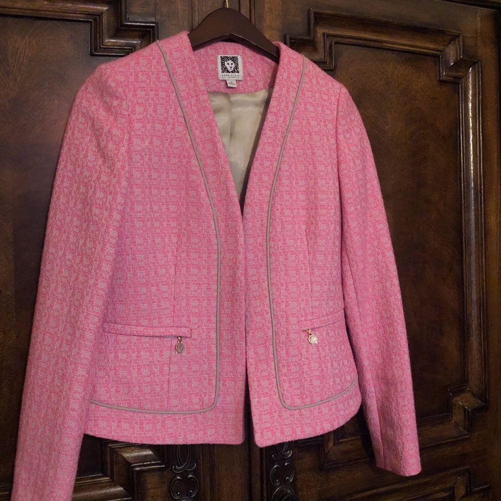 Anne Klein Suit Separates Bright Pink and Tan